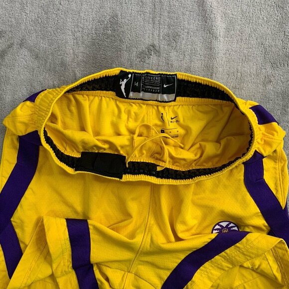Nike Shorts Womens Medium Los Angeles Sparks WNBA Team Player Issue Yellow - Picture 5 of 10